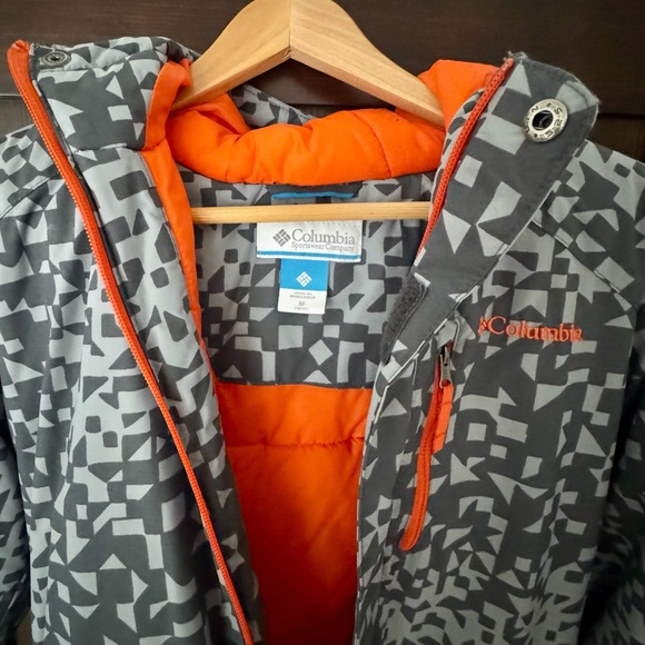 Columbia, Youth- Boy, Geometric Gray and Vibrant Orange Jacket - Picture 2 of 6